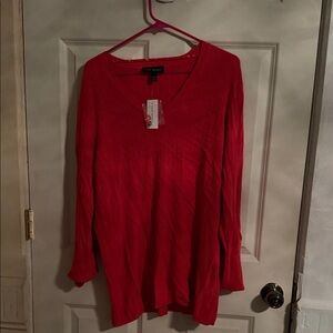 Lane Bryant Red Long Sleeve Top